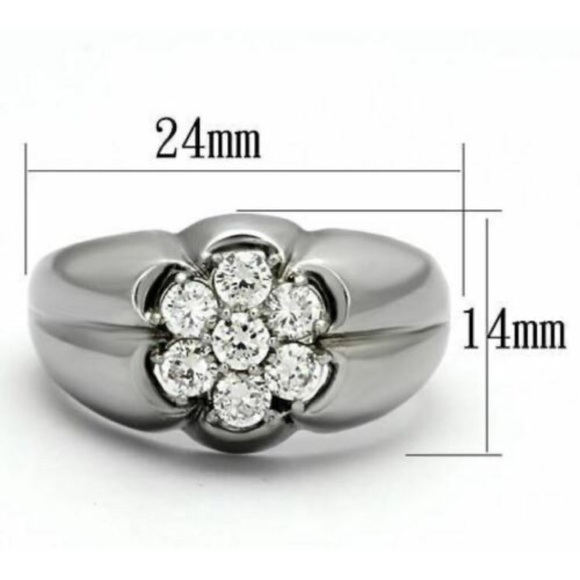 STAINLESS STEEL Men’s AAA Grade CZ Cluster Ring - Picture 14 of 14